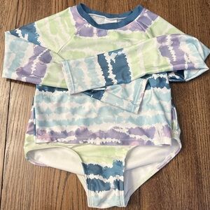 Art Class Tie-Dye Kids Swim Set Sz 10/12 - Blue, Purple, Green. EUC BB